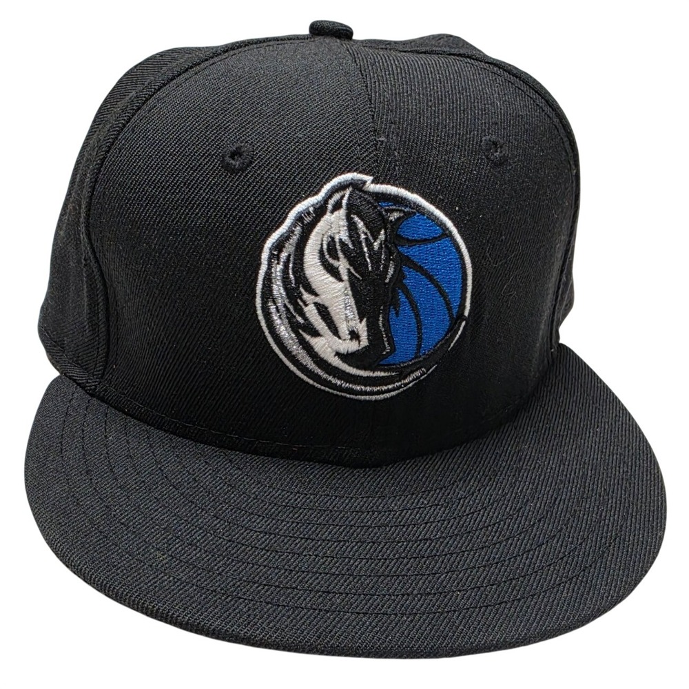 New Era 59FIFTY Dallas Mavericks Fitted Hat Black Wool NBA Cap Size 7 1/4